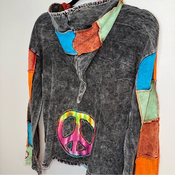 Shop Therapy- Hippie Patchwork Full Zip-up Hoodie - Picture 4 of 10